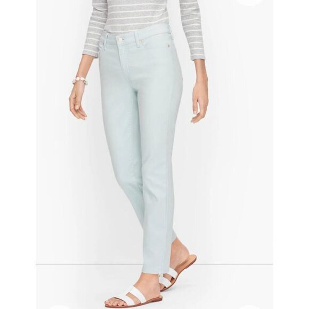 Talbots Slim Ankle Jeans Light Cool Mint Green Size 16